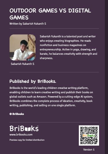 Young Author Sabarish Yukanth Explores the Debate: Outdoor Games vs Digital Games