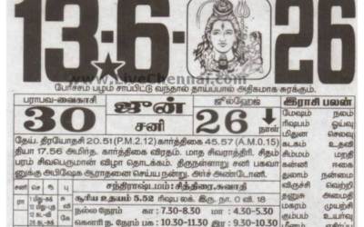 Auspicious (Nalla Neram) time today (June 13th)