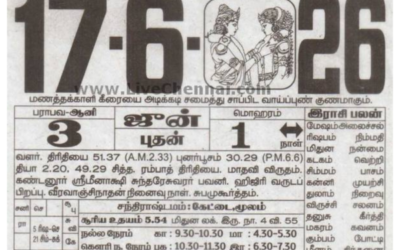 Auspicious (Nalla Neram) time today (June 17th)