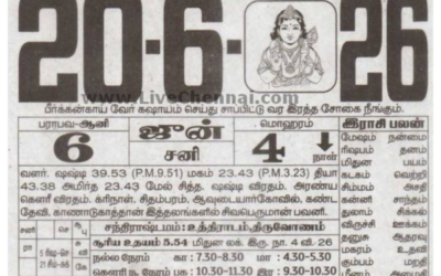 Auspicious (Nalla Neram) time today (June 20th)