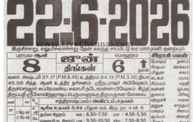 Auspicious (Nalla Neram) time today (June 22nd)