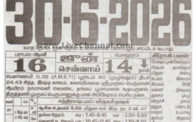 Auspicious (Nalla Neram) time today (June 30th)