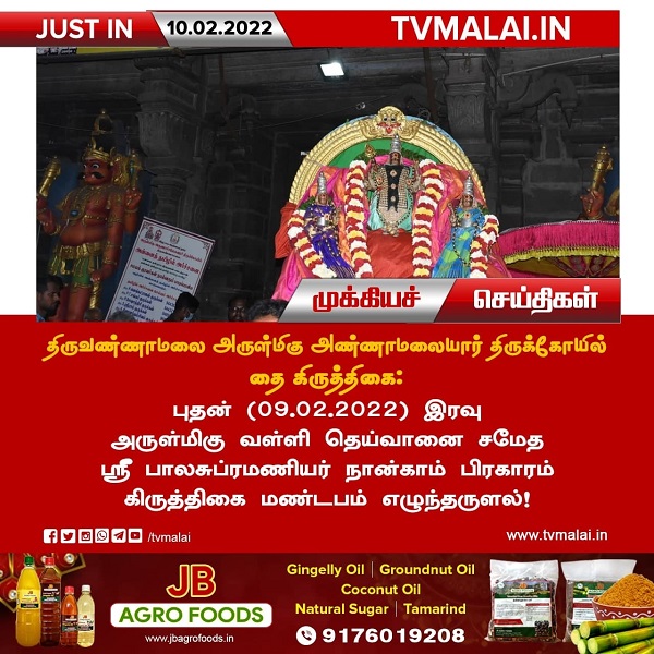 திருவண்ணாமலை அருள்மிகு அண்ணாமலையார் திருக்கோயில் தை கிருத்திகை !