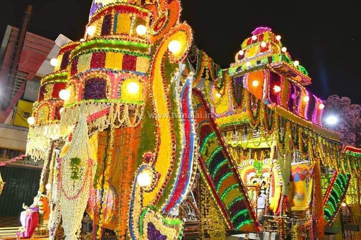 திருவண்ணாமலை அருணாசலேஸ்வரர் திருக்கோவிலில் அருள்மிகு பூமாரியம்மன் பூ பல்லக்கில் வீதிஉலா! திருவண்ணாமலை அருணாசலேஸ்வரர் திருக்கோவிலில் அருள்மிகு பூமாரியம்மன் பூ பல்லக்கில் வீதிஉலா!