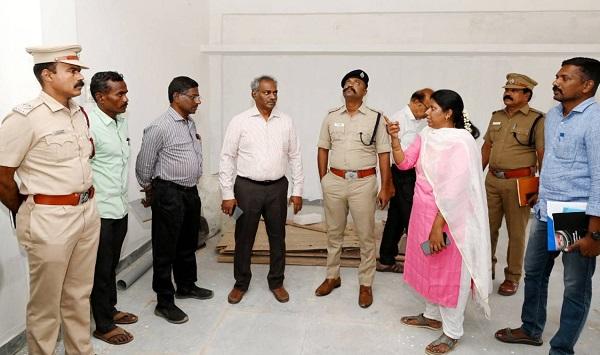 திருவண்ணாமலையில் பாராளுமன்ற தேர்தல் தொடர்பான பொருட்கள் வைக்கும் இடங்களை மாவட்ட ஆட்சியர் நேரில் ஆய்வு!