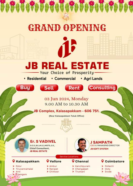 Grand Opening of JB Real Estate in Kalasapakkam