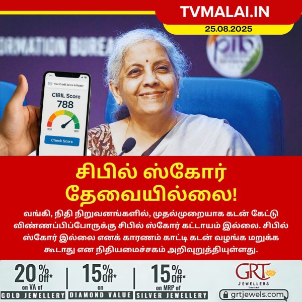 சிபில் ஸ்கோர் தேவையில்லை!