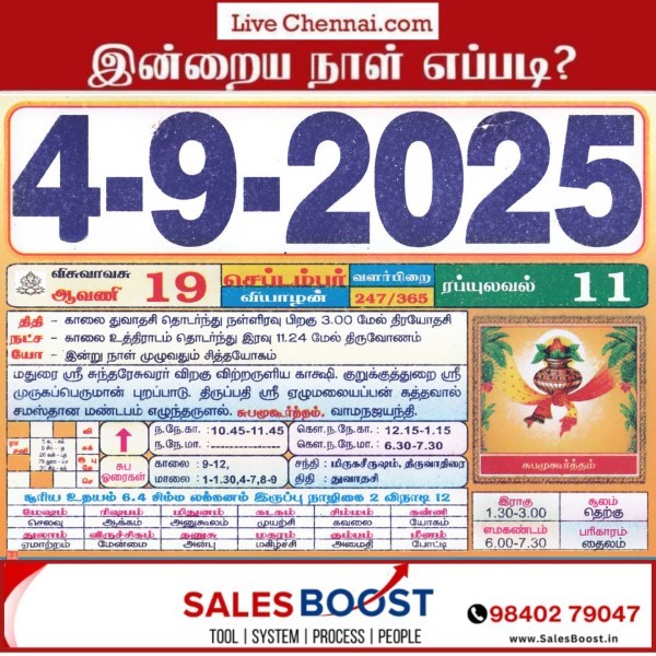 Auspicious (Nalla Neram) time today (Sep 4th) Auspicious (Nalla Neram) time today (Sep 4th)