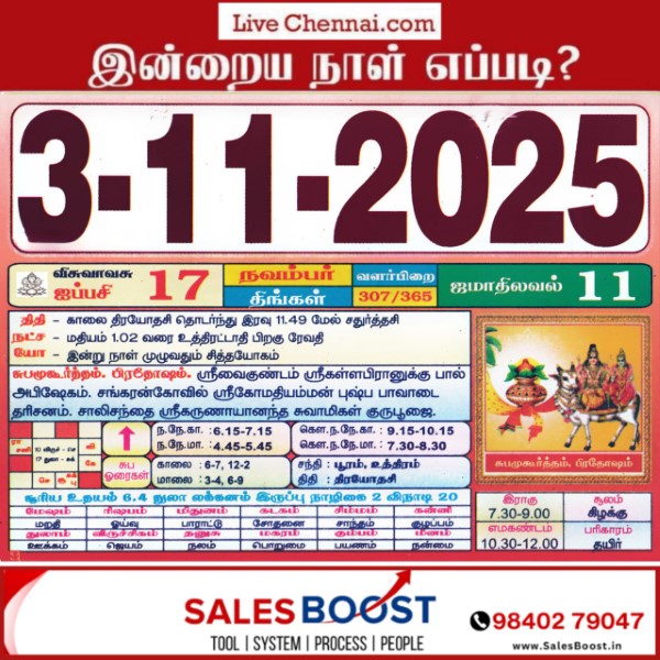 Auspicious (Nalla Neram) time today (Nov 01st) Auspicious (Nalla Neram) time today (Nov 01st)