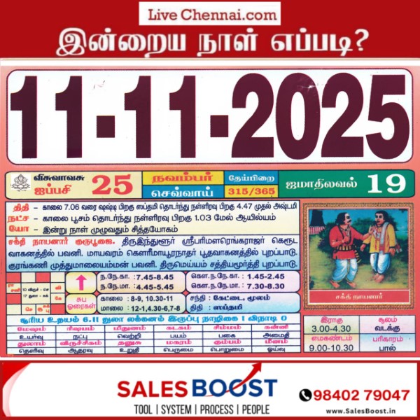 Auspicious (Nalla Neram) time today (Nov 11th)