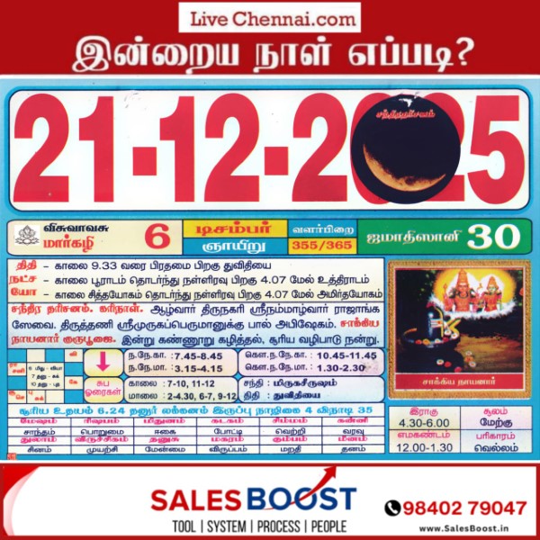Auspicious (Nalla Neram) time today (Dec 21st) Auspicious (Nalla Neram) time today (Dec 21st)