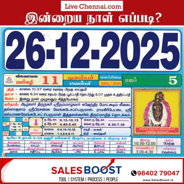 Auspicious (Nalla Neram) time today (Dec 26th) Auspicious (Nalla Neram) time today (Dec 26th)