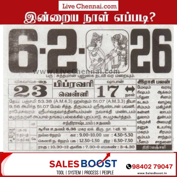 Auspicious (Nalla Neram) time today (Feb 5th)