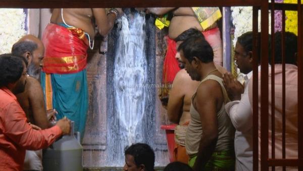 திருவண்ணாமலை அண்ணாமலையார் கோவிலில் லிங்கோத்பவருக்கு அபிஷேகம்!