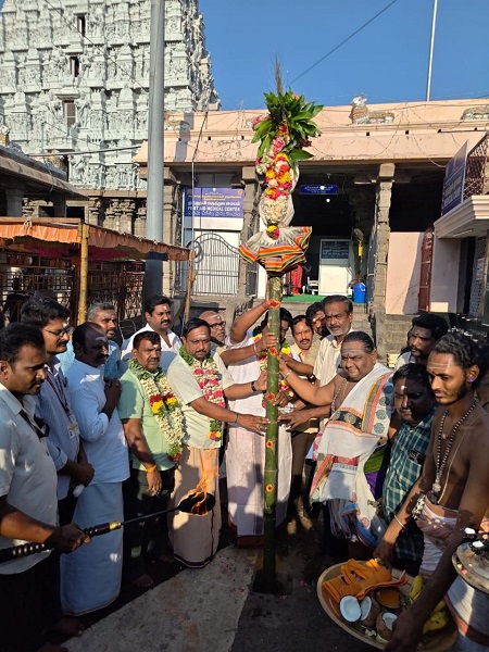 அண்ணாமலையார் கோயிலில் வசந்த உற்சவத்திற்கான பந்தக்கால் நடப்பட்டது!