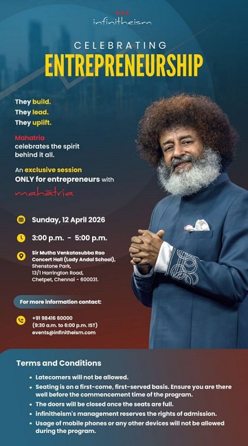 Infinitheism to Host Entrepreneurship Session in Chennai